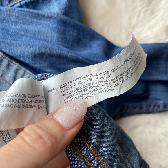 Zara boys denim shirt chambray snap front shirt kids western pockets size 8 - Picture 10 of 10